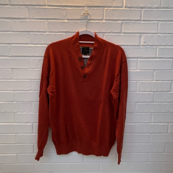 F/X Fusion Rust 1/4 Button Down Sweater Shirt - Picture 2 of 6